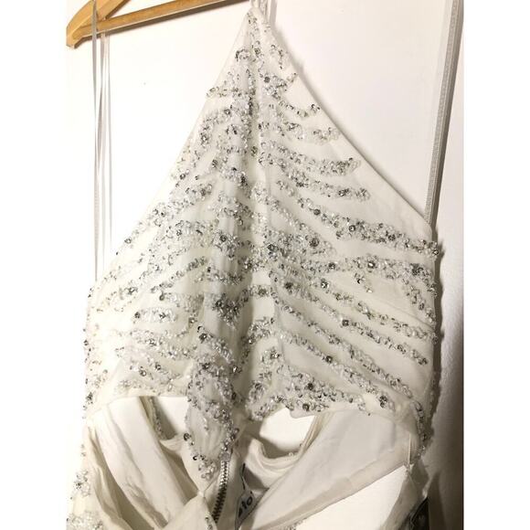 Retrofete Hendrix Dress Sequin Tiger Stripe White NWT L - Picture 11 of 13